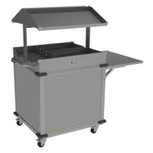 Cadco CBC-GG-B2-LST Mobileserv Standard 2 Bay Grab and Go Merchandising Cart, 2 Grab and Go Top Shelves, Stainless Steel Panels