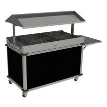 Cadco CBC-GG-B4-L5 Mobileserv Standard 4 Bay Grab and Go Merchandising Cart, 2 Grab and Go Top Shelves, Cherry Panels