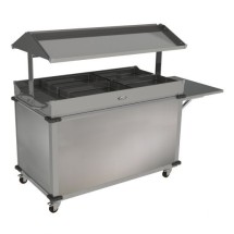Cadco CBC-GG-B4-L7 Mobileserv Standard 4 Bay Grab and Go Merchandising Cart, 2 Grab and Go Top Shelves, Purple Panels
