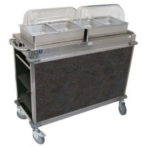 Cadco CBC-HH-L3-4 MobileServ Junior Mobile 2 Pan Hot Buffet Cart, 4&quot; Deep Pans, Gray Panels