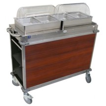Cadco CBC-HH-L5-4 MobileServ Junior Mobile 2 Pan Hot Buffet Cart, 4&quot; Deep Pans, Cherry Panels