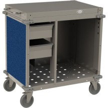Cadco CBC-SDCX-L4 Small Mobile Demo / Sampling Cart with Open Cabinet Base, Navy Panels