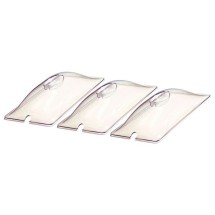 Cadco CL-3 Third Size Clear Polycarbonate Food Pan Cover Lids, 3/Pack