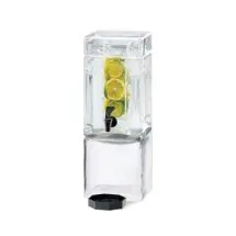 Cal-Mil 1112-1 Square Glass Beverage Dispenser with Ice Chamber 1.5 Gallon
