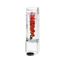 Cal-Mil 1112-3 Square Glass Beverage Dispenser with Ice Chamber 3 Gallon