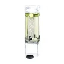 Cal-Mil 1112-3A Square Acrylic Beverage Dispenser with Ice Chamber 3 Gallon