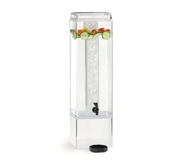 Cal-Mil 1112-5A Square Acrylic Beverage Dispenser with Ice Chamber 5 Gallon