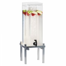 Cal-Mil 1132-1-74 Silver One By One Acrylic Beverage Dispenser with Ice Chamber 1.5 Gallon
