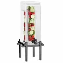 Cal-Mil 1132-1INF-13 Black One By One Acrylic Beverage Dispenser with Infusion Chamber 1.5 Gallon