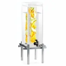 Cal-Mil 1132-1INF-74 Silver One By One Acrylic Beverage Dispenser with Infusion Chamber 1.5 Gallon