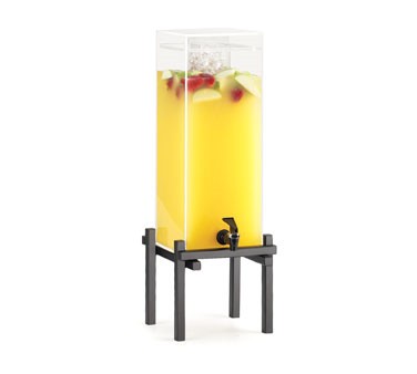 Cal-Mil 1132-3-13 Black One By One Acrylic Beverage Dispenser with Ice Chamber 3 Gallon