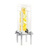 Cal-Mil 1132-3INF-74 Silver One By One Acrylic Beverage Dispenser with Infusion Chamber 3 Gallon