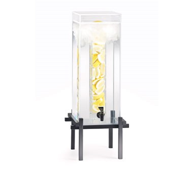Cal-Mil 1132-5INF-13 Black One By One Acrylic Beverage Dispenser with Infusion Chamber 5 Gallon