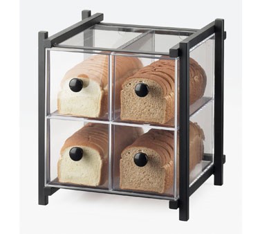 Cal-Mil 1146-13 Black One by One Four Drawer Bread Display Case 14" x 14-3/4" x 15-3/4"