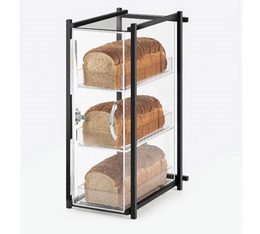 Cal-Mil 1155-13 Black One by One Three Tier Bread Display Case 9-1/2" x 14-1/2" x 19-3/4"