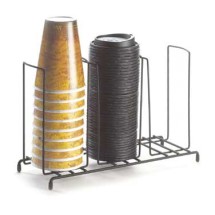 Cal-Mil 1229 Iron Three Section Cup / Lid Organizer 13&quot; x 4-1/2&quot; x 8-1/2&quot;