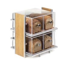 Cal-Mil 1279 Eco Modern Two Tier Bread Display Case 14&quot; x 11-1/2&quot; x 15&quot;