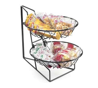 Cal-Mil 1292-2 Two Tier Merchandiser with Round Wire Baskets 12" x 15" x 15"