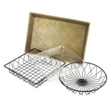 Cal-Mil 1292TRAY Black Round Wire Basket 12&quot;