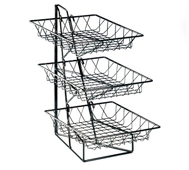 Cal-Mil 1293-3 Three Tier Merchandiser with Square Wire Baskets 12" x 19" x 20"