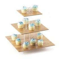 Cal-Mil 1318-60 Cupcake Display with Bamboo Shelves 20&quot; x 20&quot; x 17-1/4&quot;
