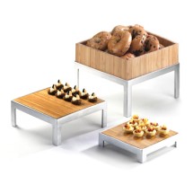 Cal-Mil 1477-12-60 Bamboo Deep Square Tray 12&quot; x 12&quot; x 3-1/4&quot;