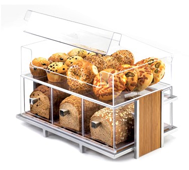 Cal-Mil 1479 Eco Modern Three Drawer Acrylic Bread Box for 1471 Merchandiser and 1478 Bin