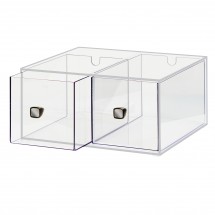 Cal-Mil 1480 Eco Modern Two Drawer Acrylic Bread Box for 1279 Bread Case 12&quot; x 12&quot; x 6&quot;