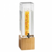 Cal-Mil 1527-1INF-60 Bamboo Acrylic Beverage Dispenser with Infusion Chamber 1.5 Gallon