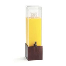 Cal-Mil 1527-3-52 Westport Dark Wood Acrylic Beverage Dispenser with Ice Chamber 3 Gallon