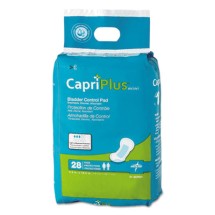 Capri Plus Bladder Control Pads, Extra Plus, 6.5" x 13.5", 28/Pack, 6/Carton