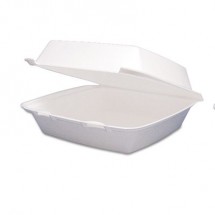 Dart White Foam Perforated Hinged Lid Food Container, 9-1/4&quot; x 9-1/2&quot; x 3&quot;, 200/Carton