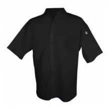Chef Revival CS006BK-3X Black Poly Blend Short Sleeve Cook's Shirt, 3X