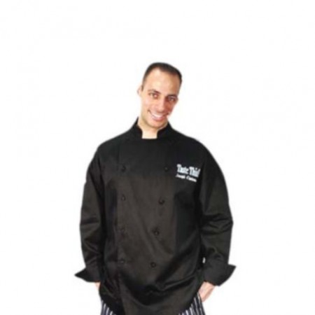 Chef Revival J017BK-M Chef-Tex Black Cuisinier Chef Jacket, Medium