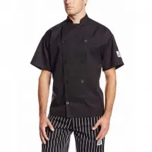 Chef Revival J045BK-XS Chef-Tex Black Short-Sleeve Traditional Chef Jacket, X-Small