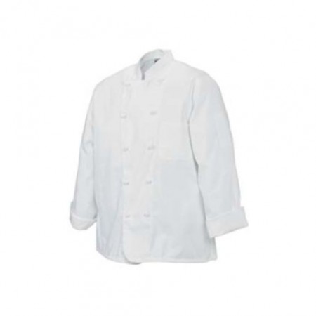 Chef Revival J050-4X Basic White Long Sleeve Chef Jacket with Cloth Knot Buttons, 4X