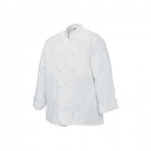 Chef Revival J050-M Basic White Long Sleeve Chef Jacket with Cloth Knot Buttons, Medium