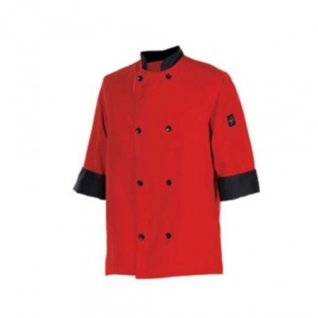 Chef Revival J134TM-L Tomato Red Fresh Chef's Jacket with 3/4 Sleeves,  Large
