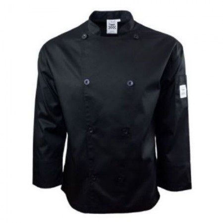 Chef Revival J200BK-3X Black Performance Long Sleeve Chef Jacket with Mesh Back, 3X