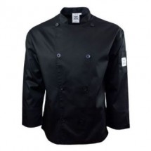 Chef Revival J200BK-L Black Performance Long Sleeve Chef Jacket with Mesh Back, Large