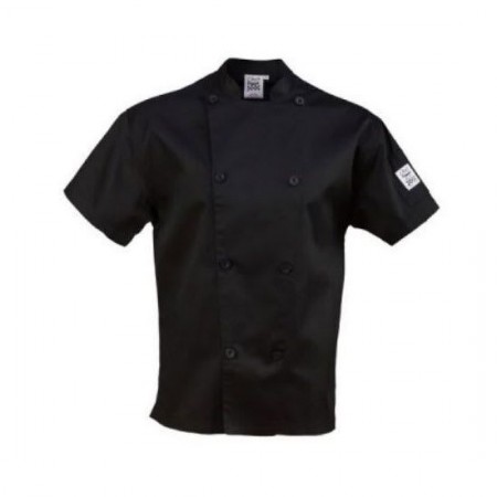 Chef Revival J205BK-3X Black Performance Short Sleeve Chef Jacket with Mesh Back, 3X
