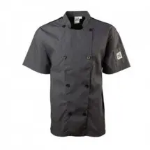 Chef Revival J205GR-M Gray Performance Short Sleeve Chef Jacket with Mesh Back, Medium
