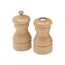 Chef Specialties 04300 Professional Series Capstan Natural Pepper Mill and Salt Shaker Set, 4&quot;