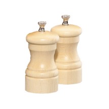 Chef Specialties 04302 Professional Series Capstan Natural Pepper Mill and Salt Mill Set, 4&quot;