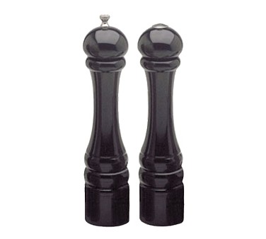 Chef Specialties 10500 Professional Series Imperial Ebony Pepper Mill and Salt Shaker Set, 10"