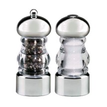 Chef Specialties 29160 Professional Series Lori Acrylic and Chrome Pepper Mill and Salt Shaker Set, 5 1/2&quot;