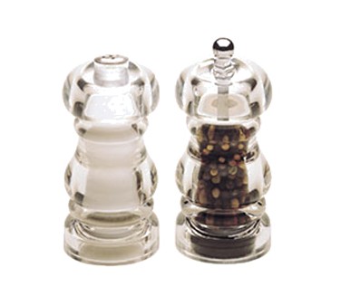 Chef Specialties 29190 Professional Series Laurel Acrylic Pepper Mill and Salt Shaker Set, 5"