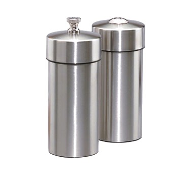Chef Specialties 29900 Professional Series Futura Stainless Steel Pepper Mill and Salt Shaker Set, 5 1/2"