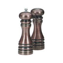 Chef Specialties 90070 Burnished Copper Pepper Mill and Salt Shaker Set, 7&quot;