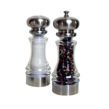 Chef Specialties 96851 Lehigh Acrylic Pepper Mill and Salt Shaker Set, 7&quot;